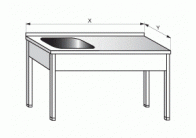 Pracovní stůl se dřezem vlevo 1000x600x900mm gastro bazar Pracovní stůl se dřezem vlevo 1000x600x900mm gastro bazar