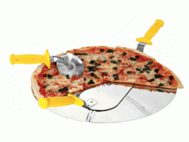 Podnos na pizzu dělící - pr. 45 cm ,4/8 porcí