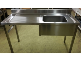 Nerezový stůl nad myčku se dřezem vpravo, 1500x600x900mm gastro bazar