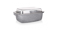 Pekáč s nepřilnavým povrchem GRANITE 32 x 20 x 11 cm, 5,7 l, se skleněnou poklicí