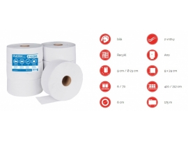 Toaletní papír JUMBO 23 cm , 2 vrstvy