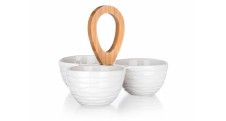 Miska dělená BRILLANTE Bamboo 24 x 24 x 18,5 cm