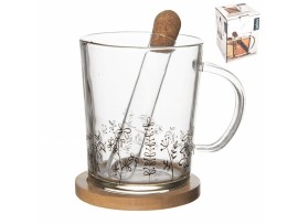 Hrnek sklo/bambus podšálek+infuzér LOUKA 0,42 l Hrnek sklo/bambus podšálek+infuzér LOUKA 0,42 l
