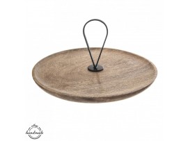 Podnos dřevo/kov úchyt MANGO pr. 30 cm Podnos dřevo/kov úchyt MANGO pr. 30 cm