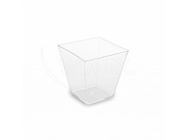 Fingerfood kelímek (PS) hranatý čirý 72 x 72 x 72 mm 230ml [20 ks]
