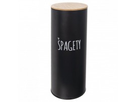 Dóza plech/bambus pr. 11 cm Špagety BLACK Dóza plech/bambus pr. 11 cm Špagety BLACK