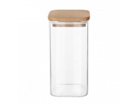 Dóza borosil. sklo/bambus 1,7 l hranatá