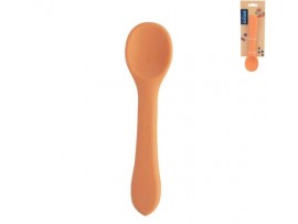 Dětská lžička oranžová, silikon, nylon, d.14cm