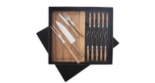 Steak set nůž + vidlička + vidlice nerez/dřevo