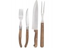 Steak set nůž + vidlička + vidlice nerez/dřevo