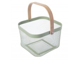 Košík kov/bambus GREENISH 27x24,5x16,5 cm