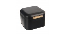 Chlebovka plech/bambus 21,5x20x14 cm BLACK